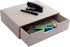 PU Leather Stackable Organizer Drawer, Executive Desktop Filing Cabinet for Jewelry, Bills, Paper, Beige