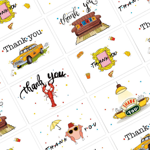 Tbwoet 48 Pack 4 6 Friend Funny Thank You Cards Wtih Envelopes & Stickers, Funny Greeting Note Blank Cards