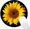 Sunflower On Black Mouse Pad, Round Non-Slip Rubber Mousepad for Laptop Office Computer Decor, Cute Desk Accessories