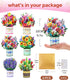 Set 6 3D Pop Up Flower Bouquet Card for Women Unique Floral Designs with Envelopes & Separate Blank Note Cards, Forever