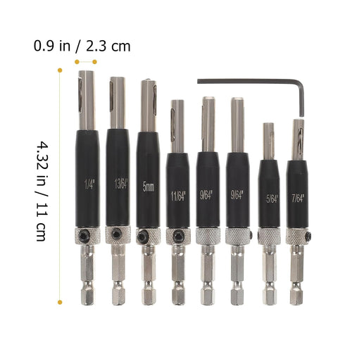 8Pcs Center Drill Bit Set: Self Centering Hinge Tapper Core Hole Puncher Woodworking Tools for Cabinet Door