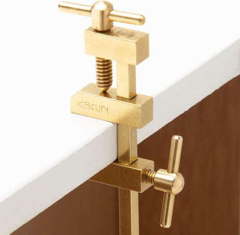 KAKURI 6" HATAGANE Bar Clamps for Woodworking, Japanese Metal Parallel Clamps Tool Set, 2 Pcs, Brass Gold, Made in JAPAN