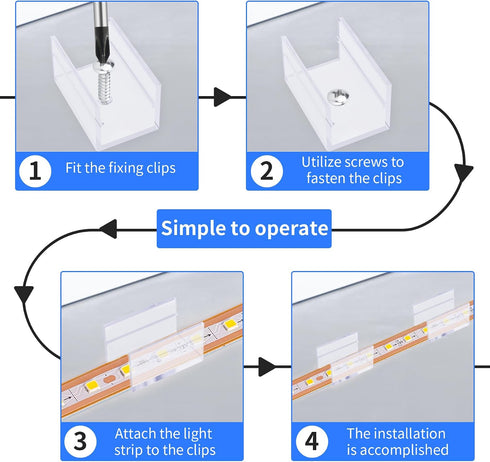 20Pcs 1011 LED Strip Light Clips Neon lamp Mounting Fixing Bracket PC Waterproof Clamp Holder with Screws for LED Strip