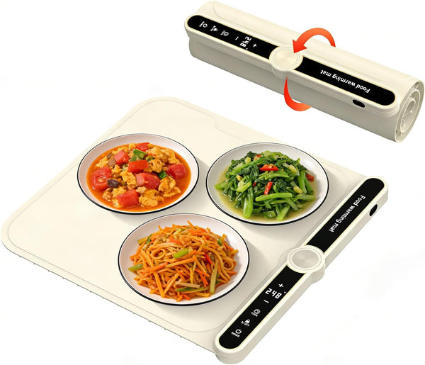 Small Warming Mat for Food Portable Rolled-up Silicone Food Warmers for Parties,Buffet,Countertop