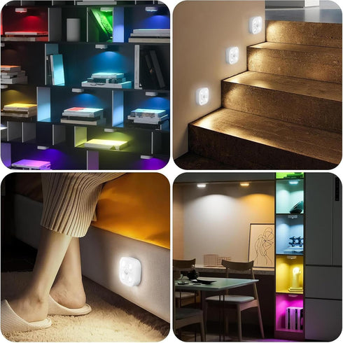 Generic 3 Closet Wireless Stair Lights Pieces Rechargeable Motion Sensor Night Lamp Under Cabinet Lighting Cord-Free
