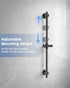25 Inch SUS304 All Metal Shower Slide Bar with Adjustable Handheld Shower Head Holder, Stainless Steel Shower Rail