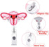 Zonon 5 Pcs Uterus Badge Reel - Cute Nursing Name Badge Holder with Alligator Clip for OBGYN