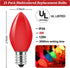 C7 Bulbs, 25 Pack Bulbs E12/C7 5 PASUTO Christmas Replacement Multicolor Ceramic Light for Christmas Outdoor Indoor