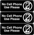 Excello Global Products No Cell Phone Use Sign, Informative Plastic Sign for Business Office, Pack of 3