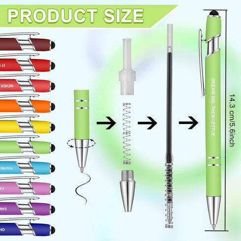 Funny Insulting Pens Complaining Quotes Pen Colorful Snarky Office Pens Vibrant Negative Passive Pens Macaron Touch Stylus Pens for Office Supplies (20 Pcs)