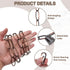 7ft 2.4mm/0.09" 2 uxcell Lighting Hanging Chain, Looping Metal Pendant Chandelier Chain Extension with Spring Snap Hook
