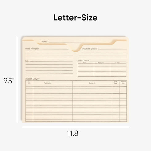 Smead Project File Jackets, 25 Count, Manila, Reinforced Tabs, Letter Size, 2" Expansion