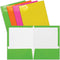 Better Office Products 2 Pocket Glossy Laminated Neon Paper Folders, Letter Size, Box of 48-4 NEON Colors