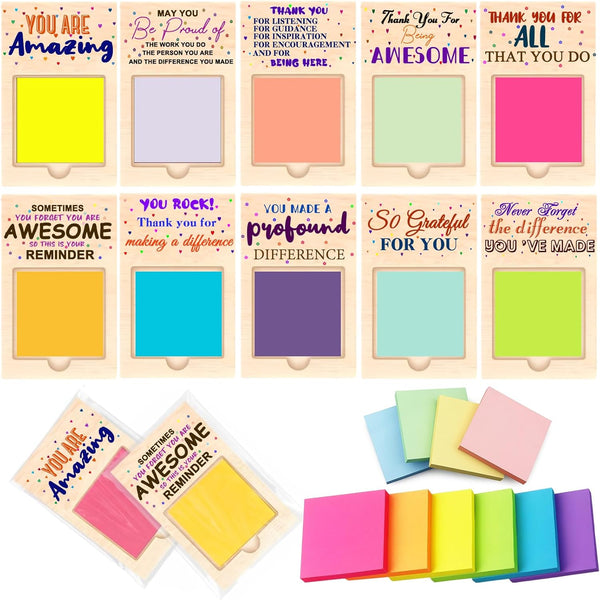 Employee Appreciation Gifts, Bulk Sticky Notes Holder, Thank You Gifts for Coworkers, Inspirational Christmas Gifts