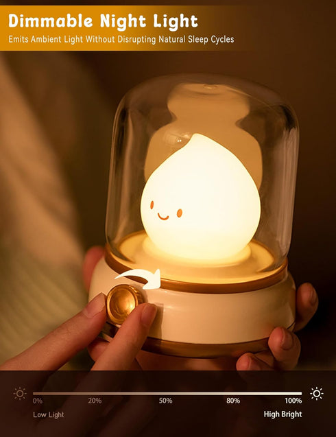 Dimmable WANIDEA Flameless Candles Lamp, Led Candles,Cute Kerosene Lamp,Silicone Flame Amber Light,Adjustable