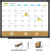 JILoffice Magnetic Calendar Whiteboard & Bulletin Corkboard Combination, Monthly Combo Board 17 x 13 Inch, Black Aluminum Frame Wall Mounted Board for Office Home and School by JILoffice