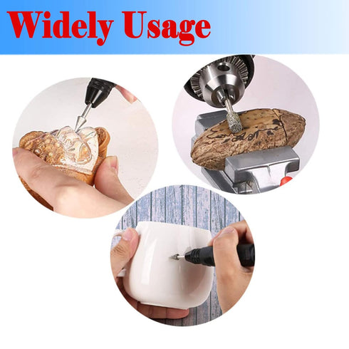 Luo ke 7 Pcs Diamond Burr Sets, 1/8'' Shank Long Cone Shape Grinding Bits for Dremel Rotary Tool