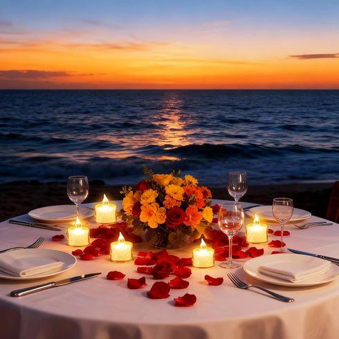 24Pcs LED Flameless Candles, Crystal LED Tea Lights Battery Operated for Christmas Romantic Night Wedding Anniversary