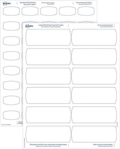 Avery Big Tab Printable White Label Dividers with Easy Peel, 8 Tabs, 1 Set (14437)