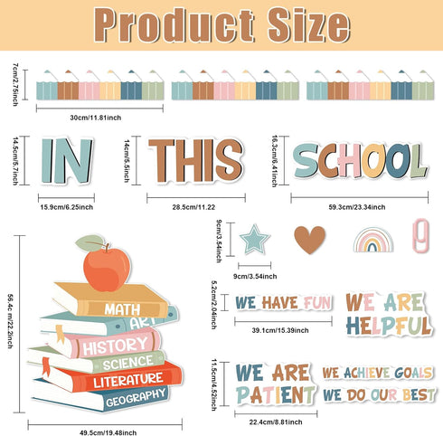 Boho Motivational Bulletin Board Classroom Decoration Set, Affirmation Station Cutouts for Elementary School