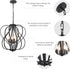 17" Modern Black Sphere Chandelier for Dining Room, Vintage Farmhouse Pendant Light Fixtures Hanging for Entryway