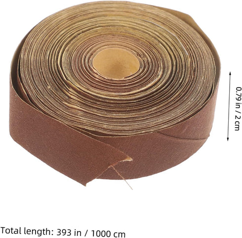 1roll Homoyoyo Self-adhesive Lampshade Edging Tape for Decorative Fabric Trim Brown Cloth Strips for Easy Installation