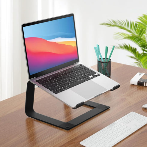 GleYo 10-16" Laptop Stand for Desk Detachable Aluminum Computer Riser Portable Metal Notebook Printer Stand Holder