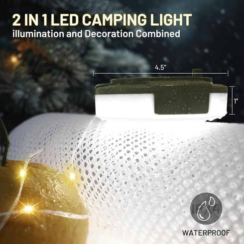 32.8FT 4 1 (10 Camping String Lights, in Rechargeable Waterproof Hanging Lamp Portable LED Light for Outdoor Camping