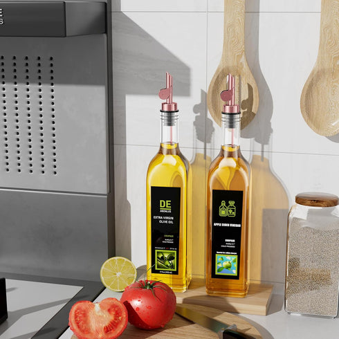 4 Pack Olive Oil Dispenser, Weighted Liquor Pour Spout, Stainless Steel Automatic Spouts for Liquor Bottles, Oil
