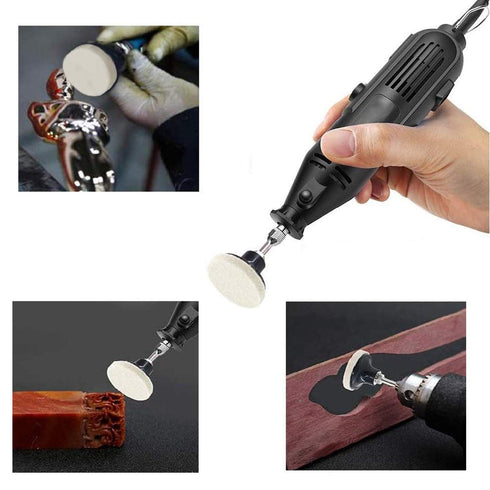 Dele 30 2" Commpressed 1 2" 1/4" Pcs of Wool Fabric Quick Change Disc Polishing Buffing Pads Wheels and Pcs of Disc Pad