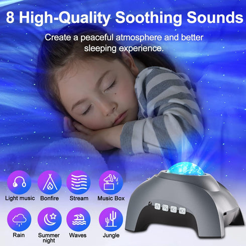 33 CIMELR Star Projector, Northern Galaxy Aurora Lights Projector with Light Effects Bluetooth Speaker & White Noise