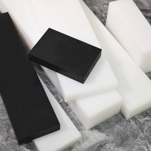 HDPE Block Rectangular Solid Plastic Tapping Block for DIY Projects (3/4" x 12" x 3", BLACK)