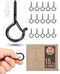 Brightech String Light Screw Hooks, Ceiling Hooks for Hanging Solar and Outdoor String Lights, 15 Pack, Black