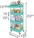 Calmootey 4-Tier Rolling Utility Cart with Drawer, Multifunctional Storage Organizer with Plastic Shelf & Metal Wheel,