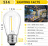 Meconard 24-Pack LED 1W String Light Bulbs, S14 Plastic Shatterproof, 2200K Warm White, E26 Base