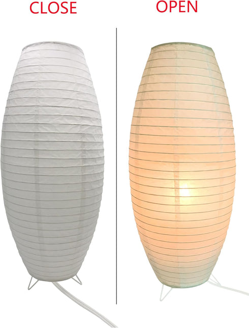 (1, 19.2"x8.5"x8.5") Paper Lamp Desk Lantern Table Lamps Rice Paper Bedside Nightstand Portable Small Light for Living