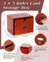UCEC 3x5 150 Index Card Organizer, Index Card Organizer Wooden Index Card Holder Box with Drawer, Solid Wood Index Card