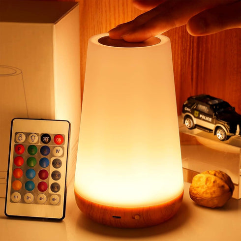 THAUSDAS Night Light, Dimmable Touch Lamp for Bedroom, Portable Table Bedside Lamp,