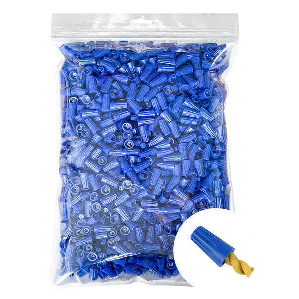 1000 Pcs Blue Wire Caps, Electrical Wire Connector Screw Nuts Terminal, AWG 22-14