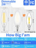 2W 4000K Bulb, 30W 300LM, E12 Dimmable Bulbs, B10 6 Pack CRLight Neutral White LED Candelabra Equivalent LED Chandelier