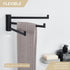 Swivel Hand Towel Holder - 3 Bars Angle Simple 304 Stainless Steel Towel Rack, Folding Wall Mount Matte Black