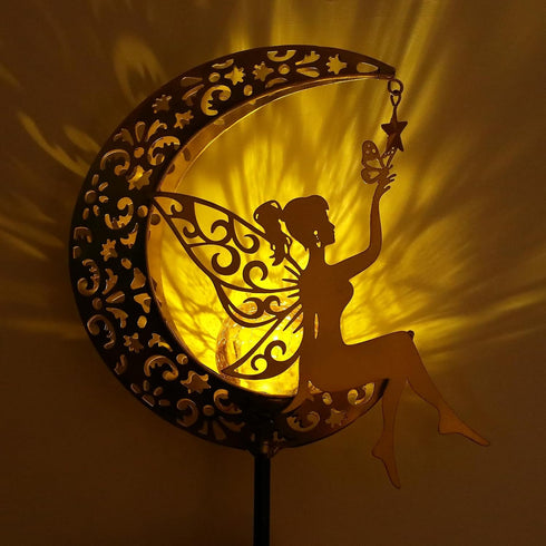 ZKLiLi Solar Lights Garden Decorations,Moon Fairy Light,Solar Statues Outdoor Decor,Warm LED Light for Pathway Lawn