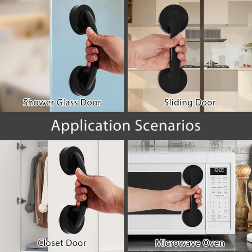 1 Pack Suction Cup Handle for Glass Door, Shower Grab Bar Without Drilling, Non-Marking Pull for Sliding Door Wardrobe