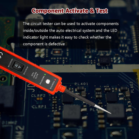 Power Circuit Probe Tester: 6V-24V DC Test Light, Automotive Short Circuit Locator, 12V Auto Electrical Tester