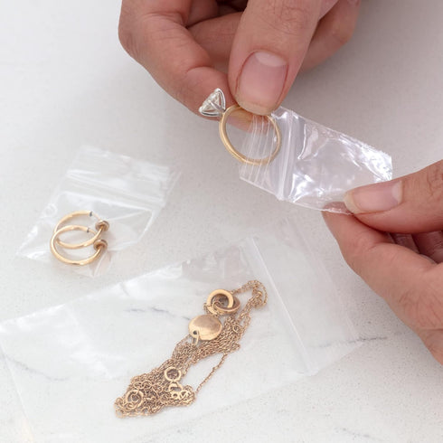 GPI Pack of 500 Clear Plastic Jewelry Zip Bags - 1" X 1" 2 Mil Thick, Reclosable Poly Baggies