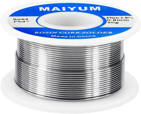 63-37 Tin Lead Rosin Core Solder Wire for Electrical Soldering (0.8mm 50g)