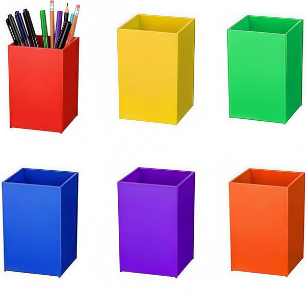 OHiZVZV 12 Pack Acrylic Pencil and Crayon Organizer, Color Pencil Holder for Classroom,