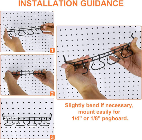 16 Pack Pegboard Utility Hooks, Peg Board Holders & Rack for Screwdriver Piler Multi Tool Accessories, Fit 1/4" & 1/8" Pegboards, Wall Organizers and Storage for Craft Room, Garage, Workbench, Office by G.CORE
