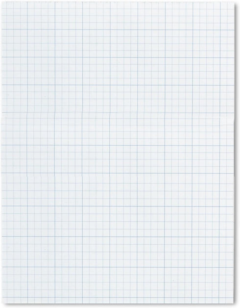 TOPS Cross Section Pad, 1 Pad, 4 Squares/Inch, Quadrille Rule, Letter Size, White, 50 Sheets