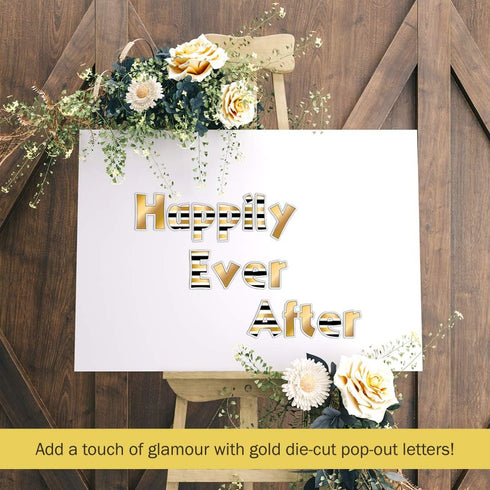 Barker Creek Letter Pop-Outs, 4" Gold, Multicolor Designer Letters for Bulletin Boards, Signs, Displays, and More